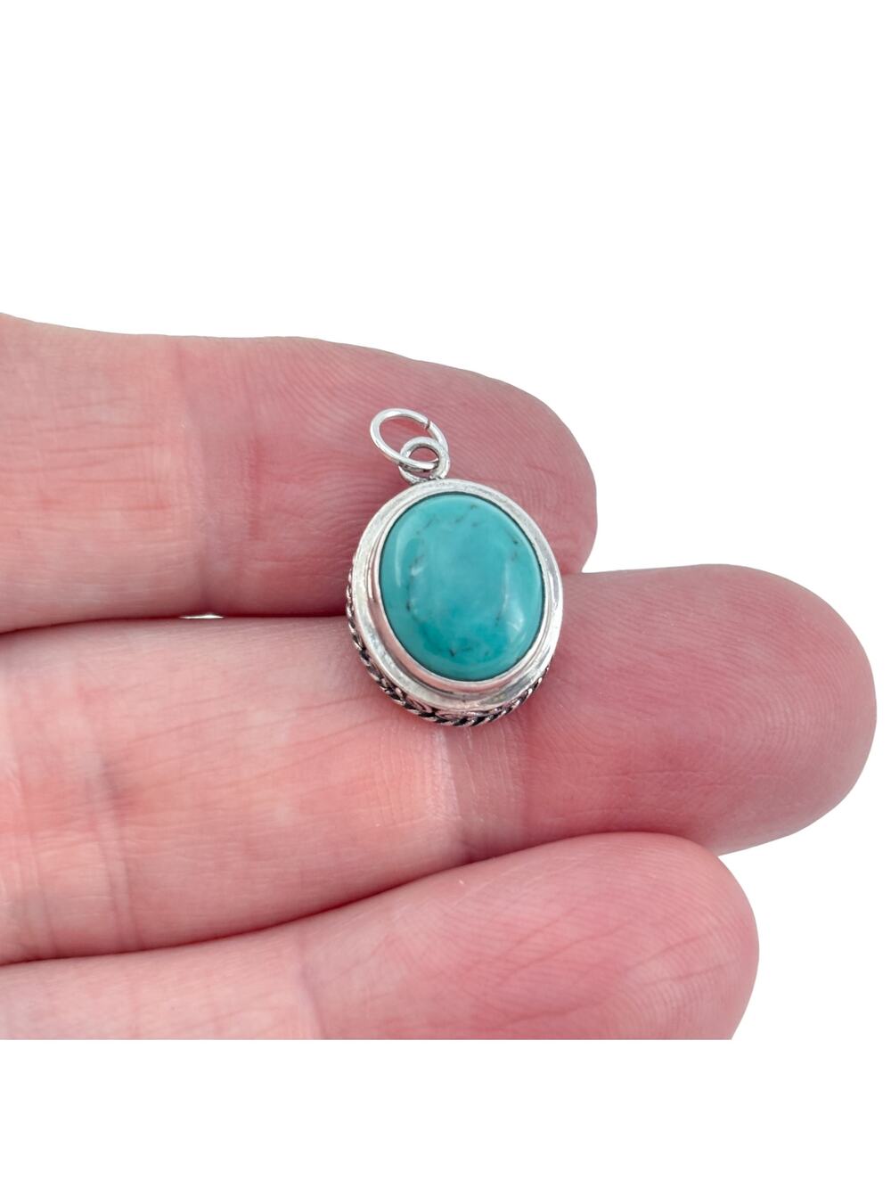 Vintage Sterling Silver 925 Turquoise Pendant